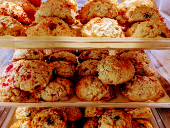 Fresh scones from In Hot Water Coffee Shop at the Annandale Farmers Market in central Minnesota